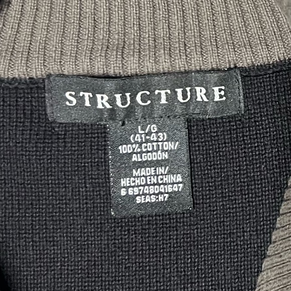 VTG 90’s Structure Black Zipper Neckline with Taupe Color Interior Collar. L - Picture 10 of 10